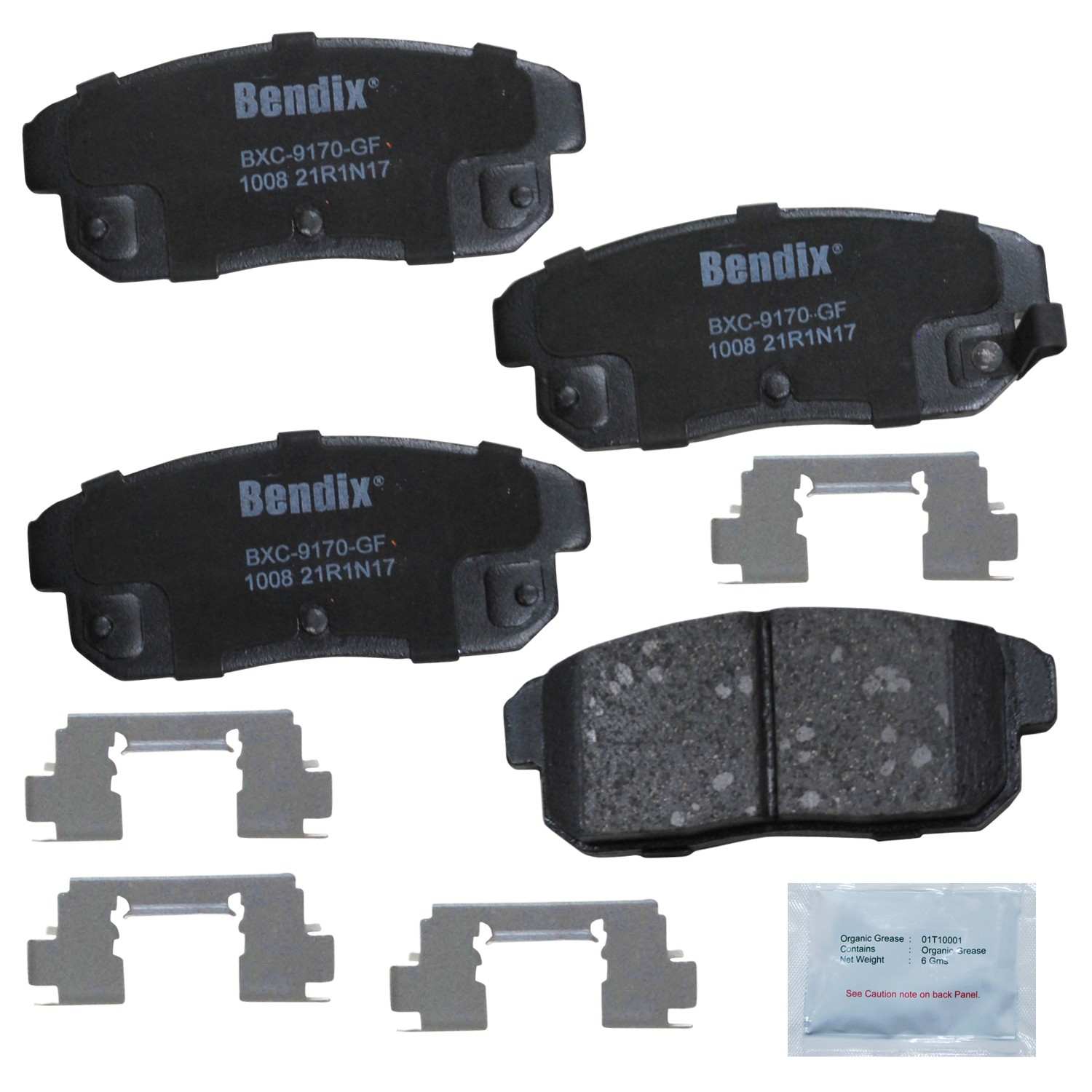BENDIX PREMIUM COPPER FREE Disc Brake Pad Set top view frsport CFC1008