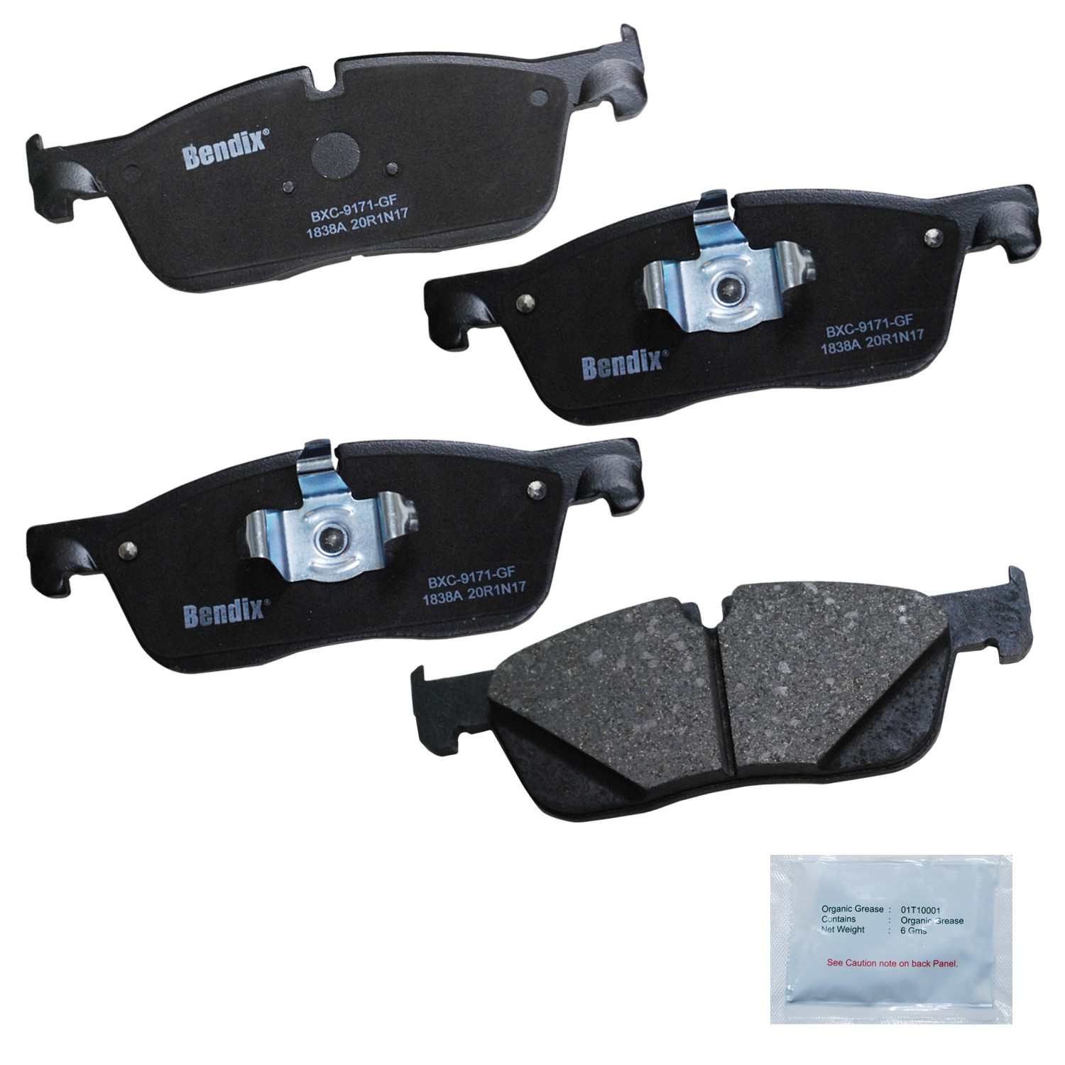 BENDIX PREMIUM COPPER FREE Disc Brake Pad Set top view frsport CFC1838A