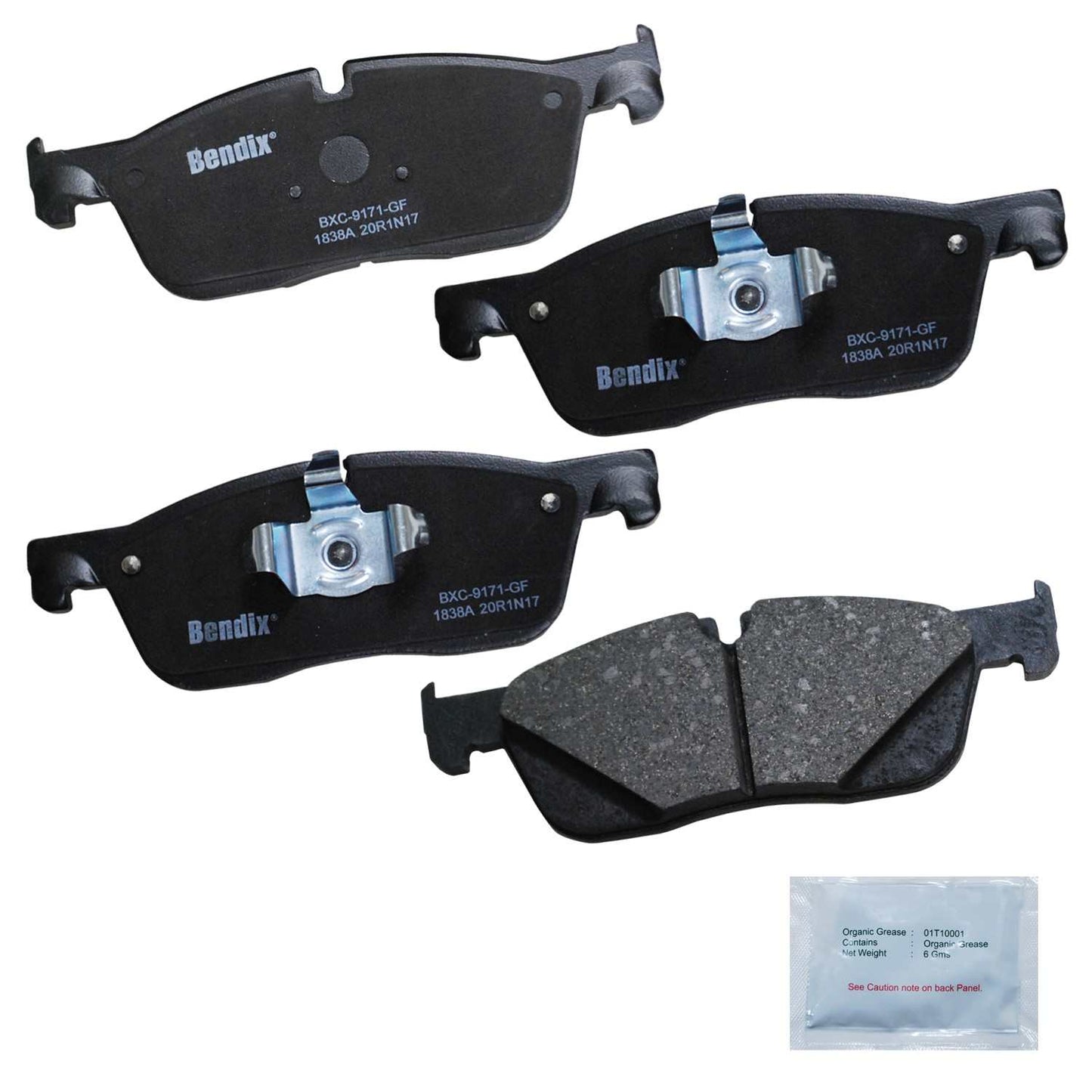 BENDIX PREMIUM COPPER FREE Disc Brake Pad Set top view frsport CFC1838A