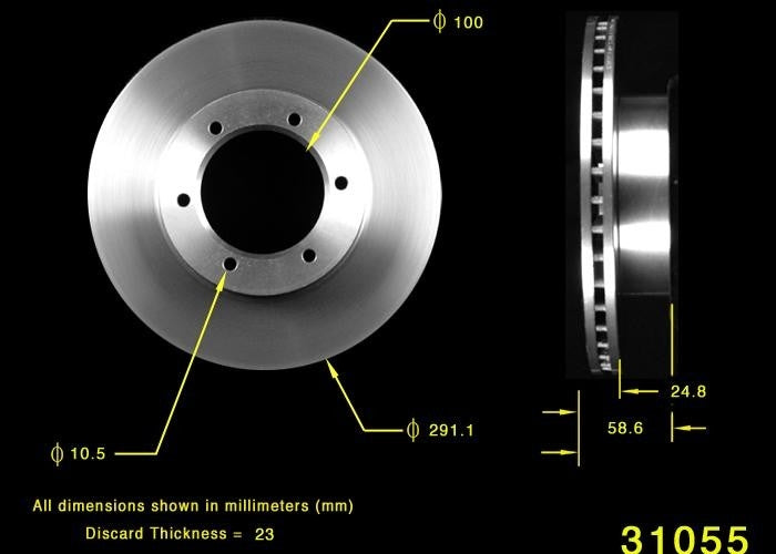 BENDIX PREMIUM DRUM AND ROTOR Disc Brake Rotor top view frsport PRT1744