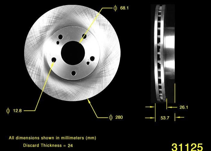 BENDIX PREMIUM DRUM AND ROTOR Disc Brake Rotor PRT1759