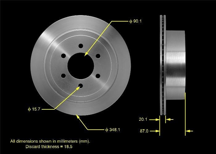 BENDIX PREMIUM DRUM AND ROTOR Disc Brake Rotor PRT5521