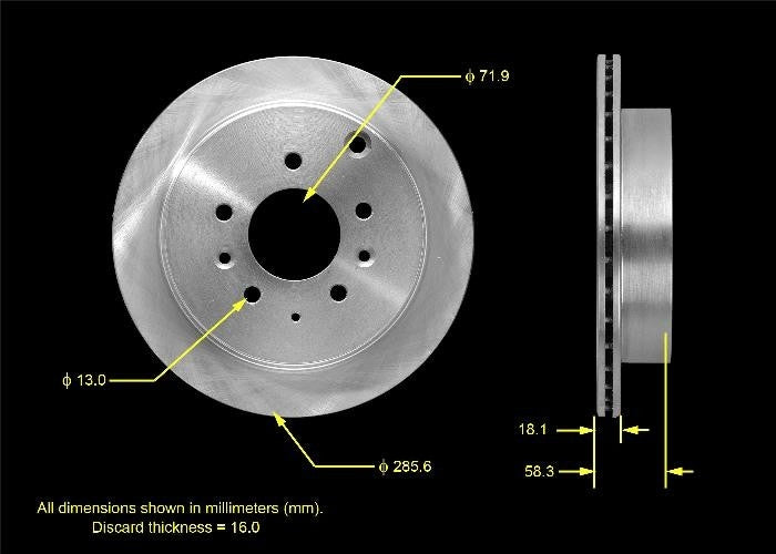BENDIX PREMIUM DRUM AND ROTOR Disc Brake Rotor PRT5569