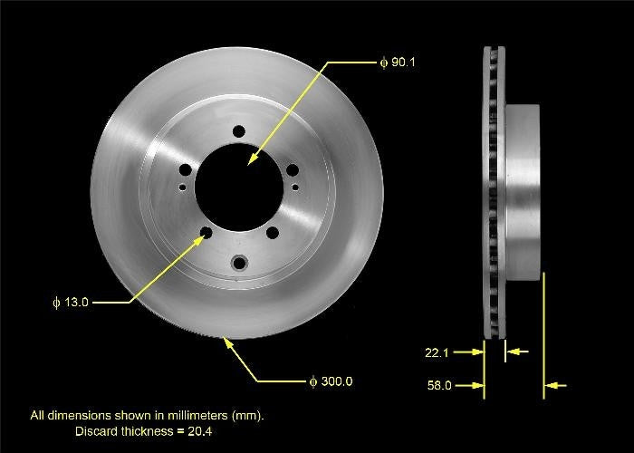 BENDIX PREMIUM DRUM AND ROTOR Disc Brake Rotor PRT5570