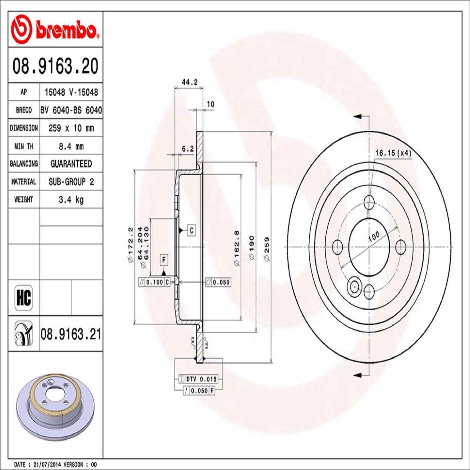 Brembo 08916321