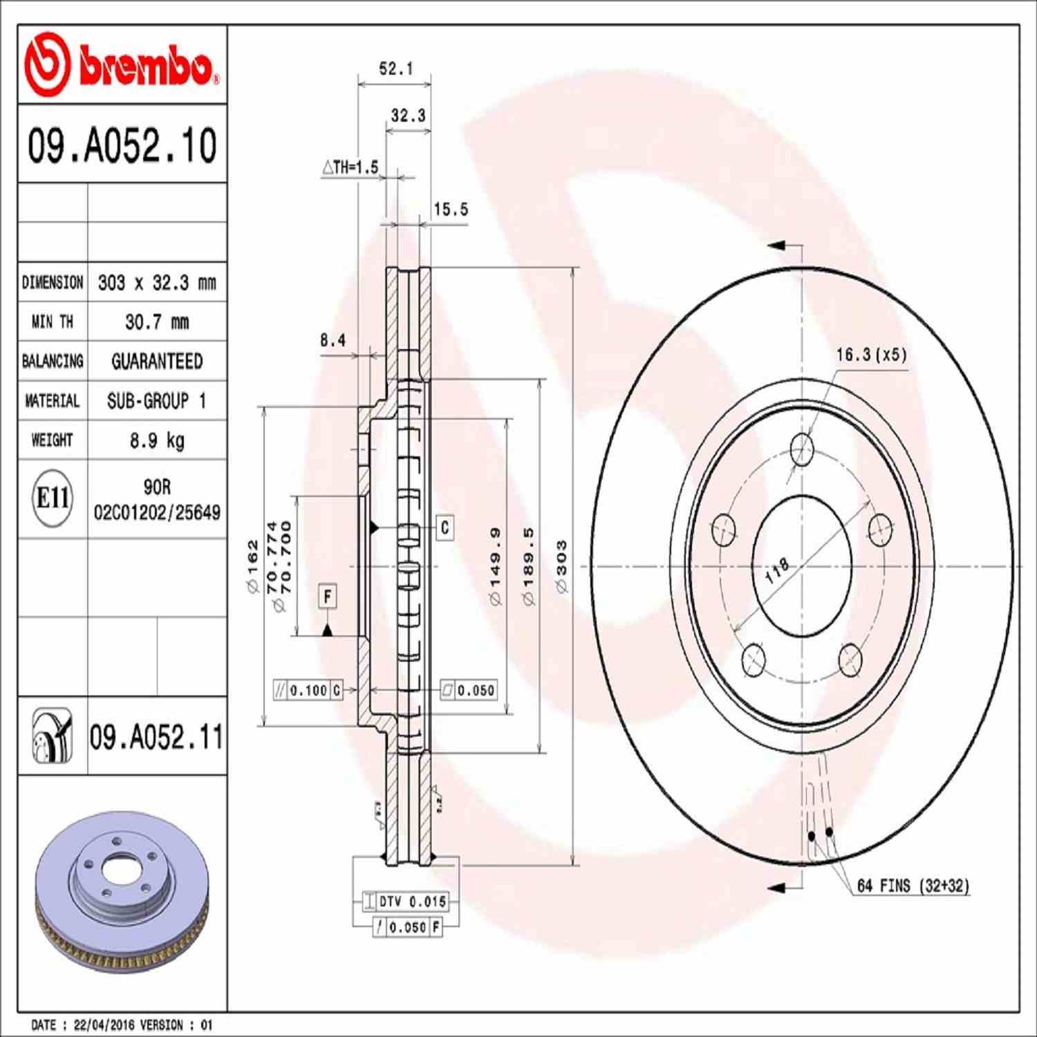 Brembo Disc Brake Rotor