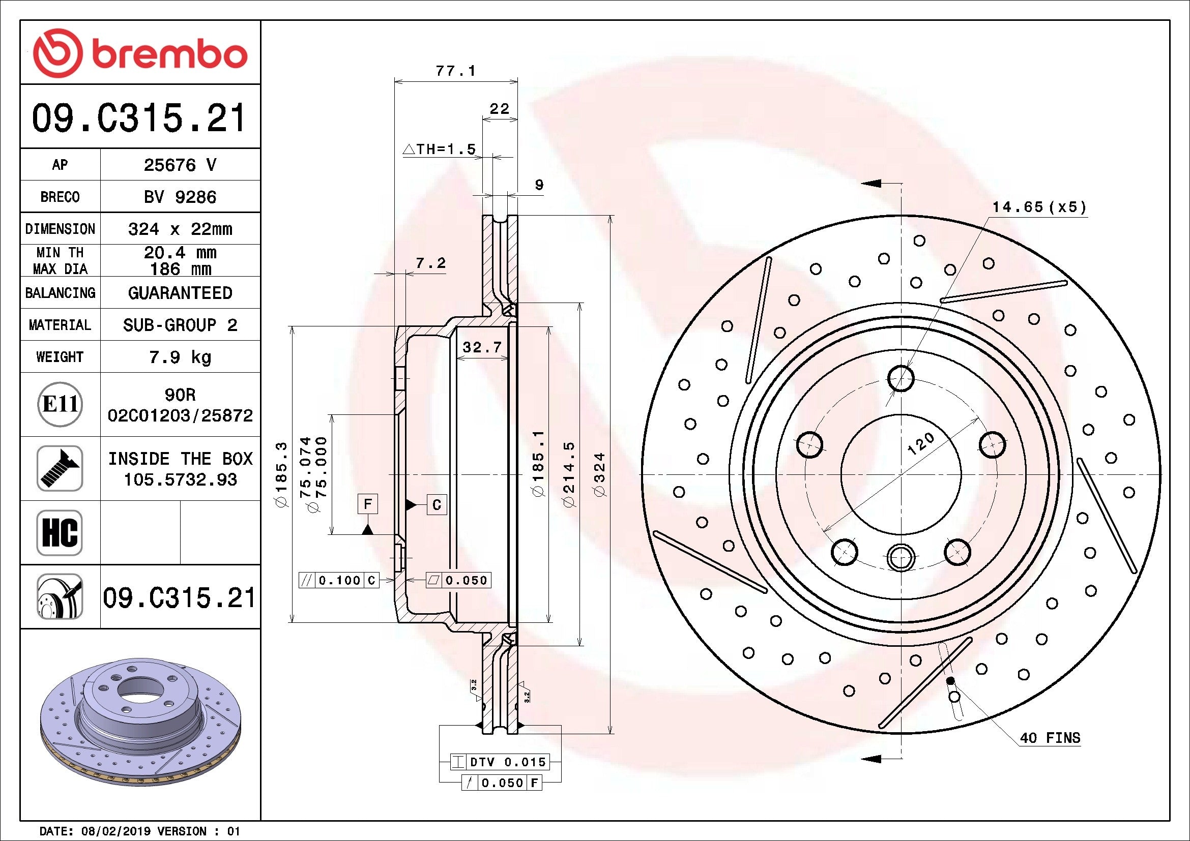 Brembo Disc Brake Rotor 09.C315.21