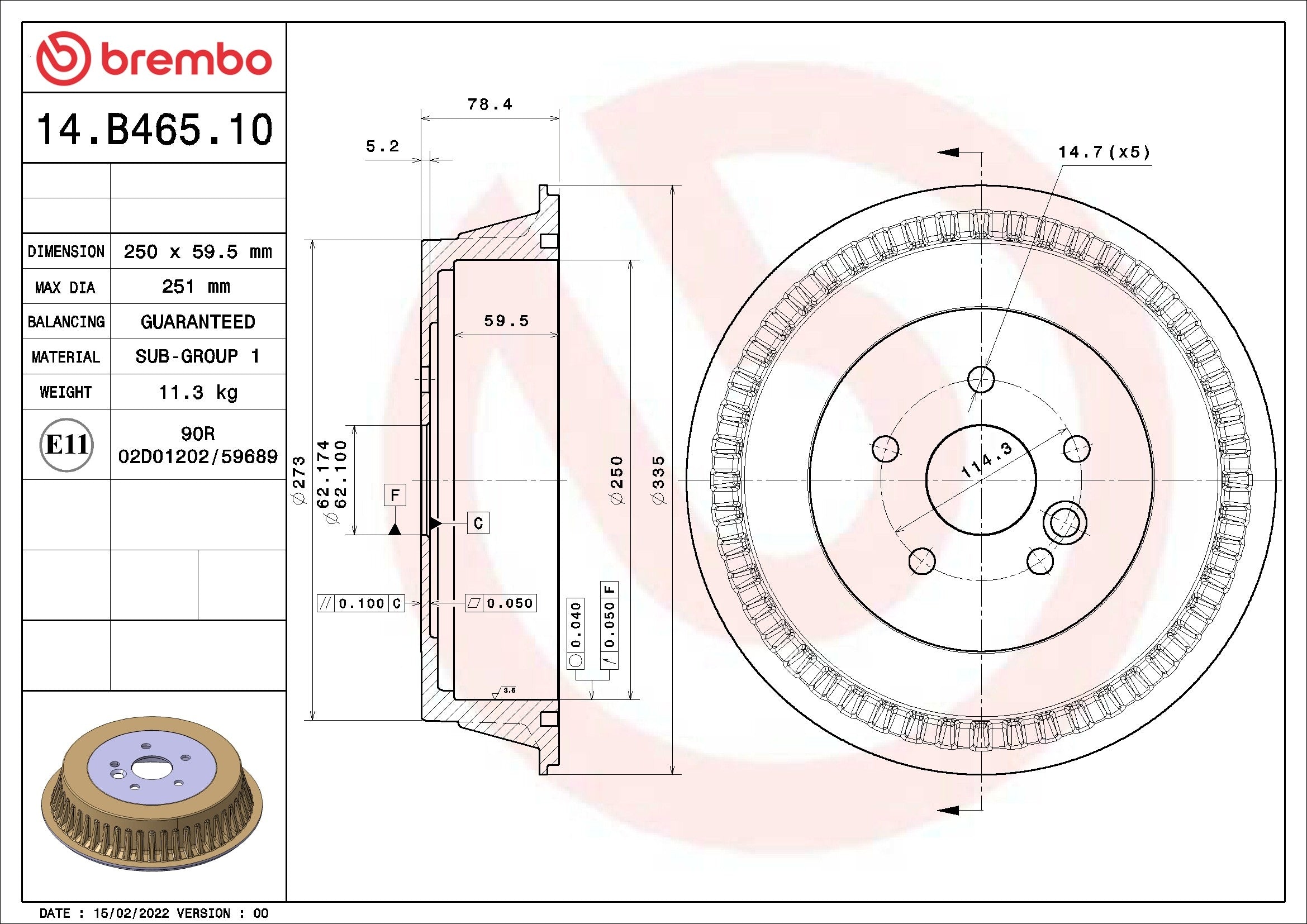 Brembo Brake Drum 14.B465.10