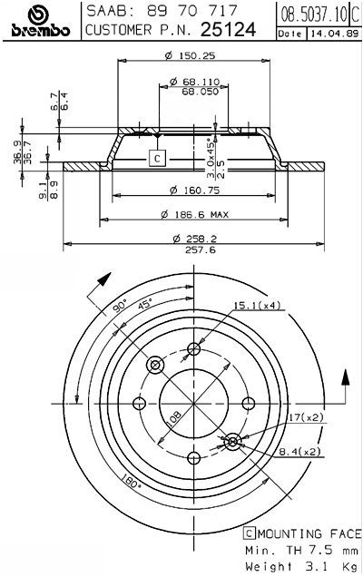 Brembo Disc Brake Rotor