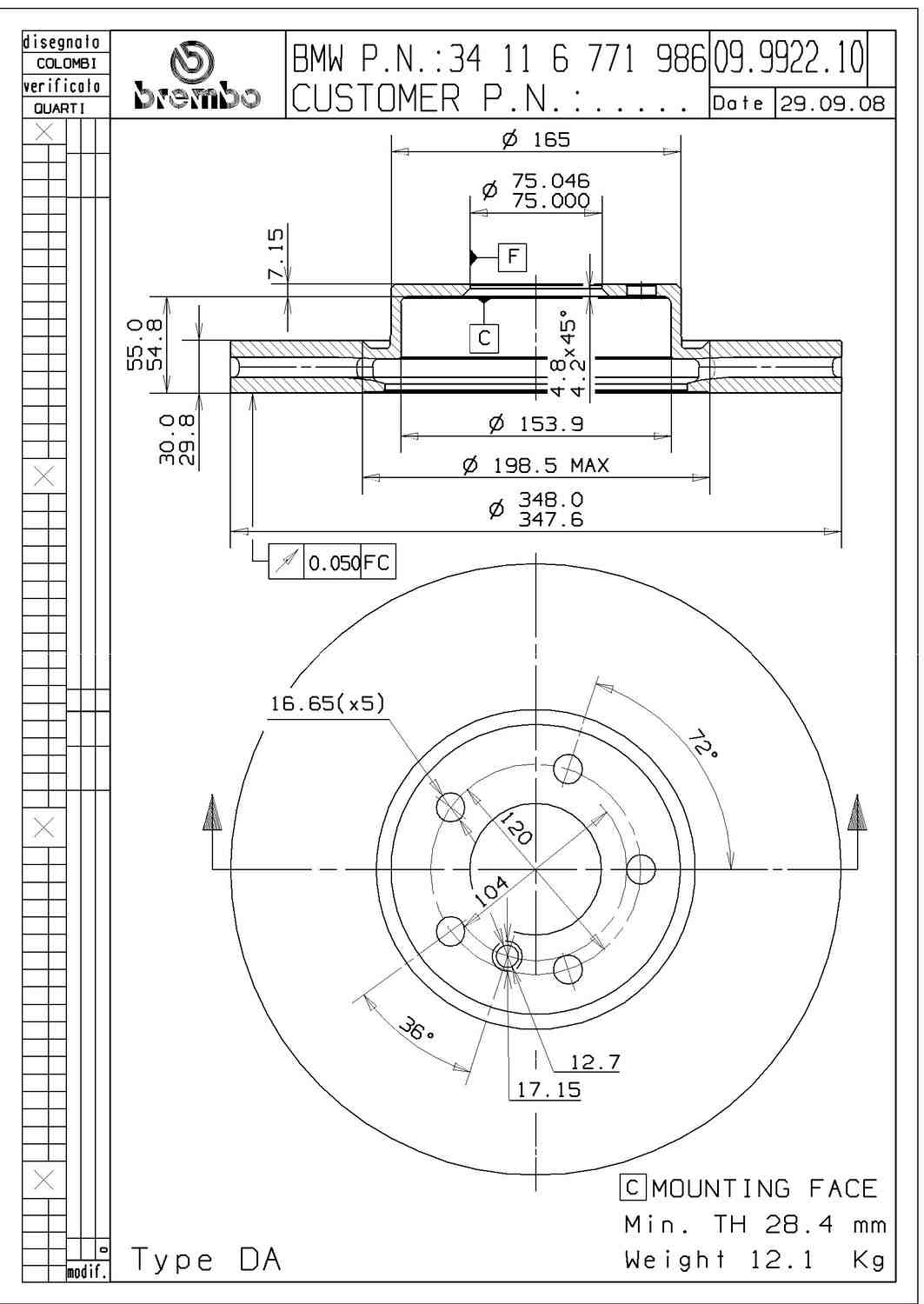 Brembo Disc Brake Rotor