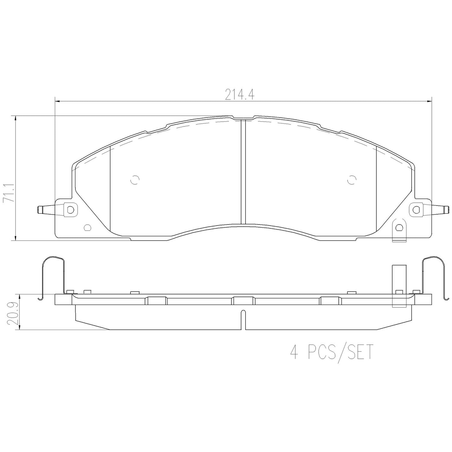 Brembo OE Brembo 09-10 Dodge Ram 2500/Ram 3500 Front Premium NAO Ceramic OE Equivalent Pad P18039N