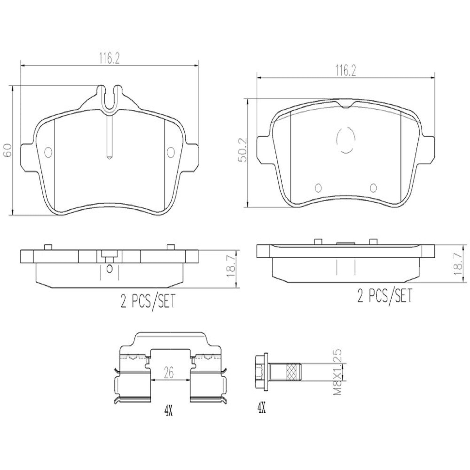 Brembo Disc Brake Pad Set P50099N