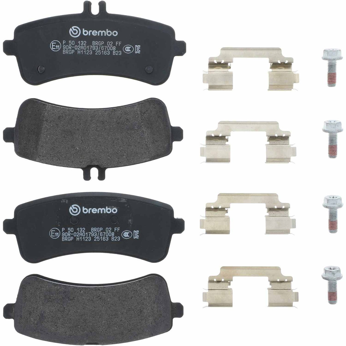 Brembo OE Brembo 13-19 Mercedes-Benz SL63 AMG/13-18 SL65 AMG Rear Premium Low-Met OE Equivalent Pad P50132