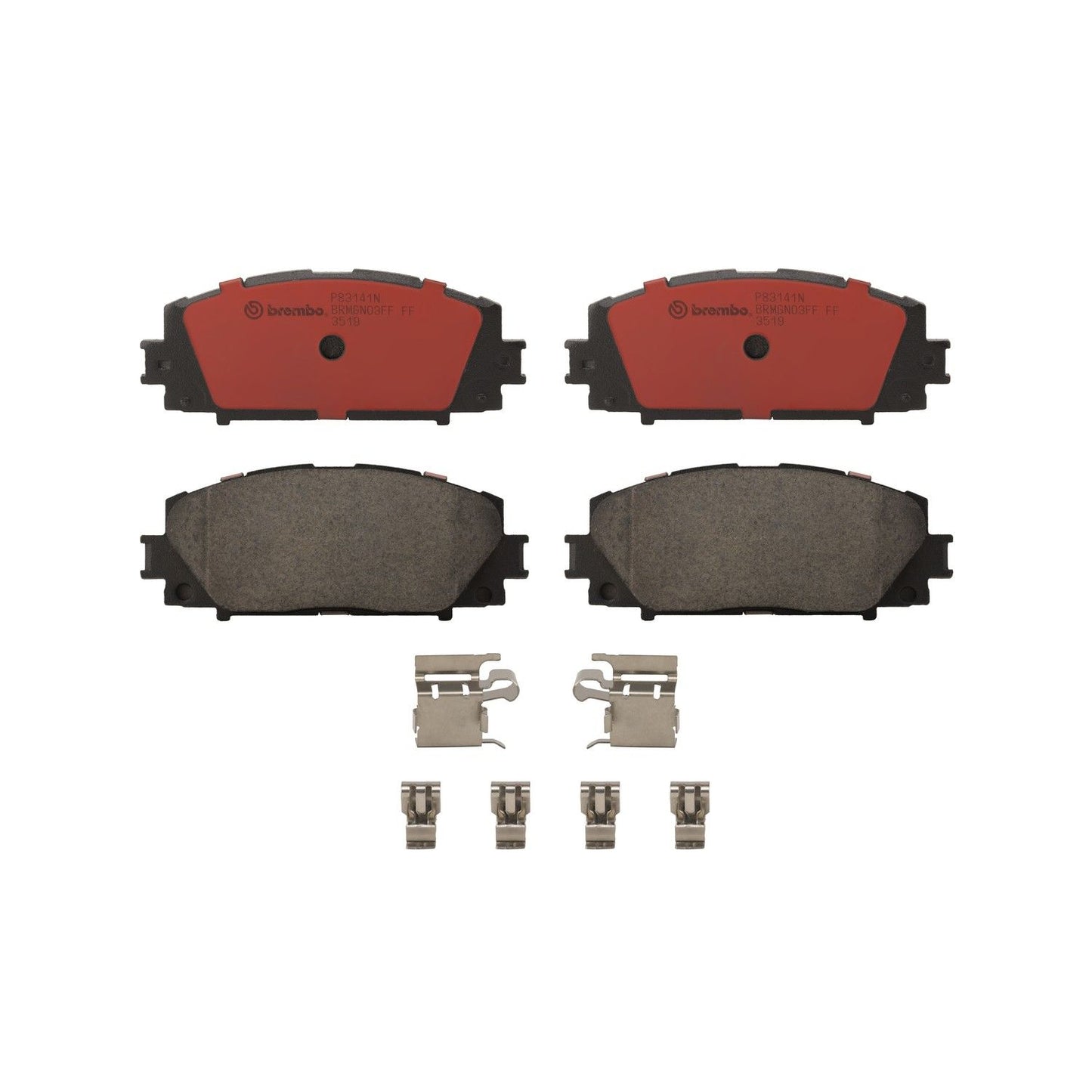 Brembo OE Brembo 2013 Scion iQ/12-19 Toyota Prius C/07-18 Yaris Front Premium NAO Ceramic OE Equivalent Pad P83141N