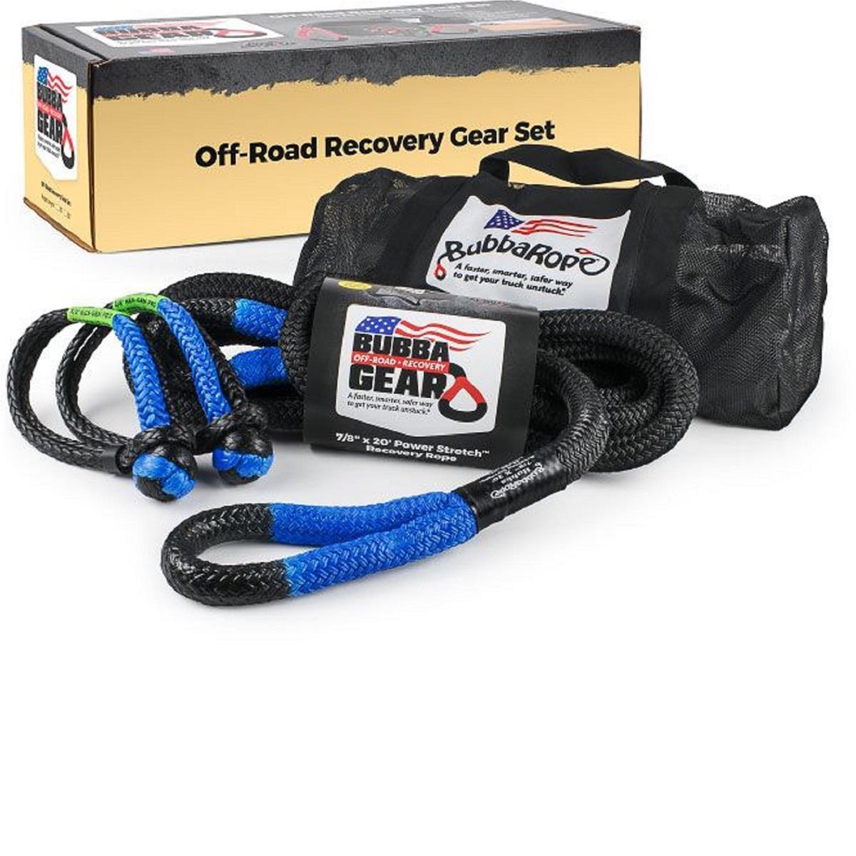 Bubba Gear Truck Recovery Gear Set 7/8in x 20ft Black/Blue Tie-Down Straps and Components Tow Straps and Components main image