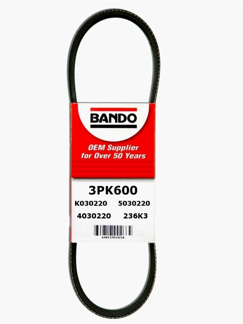 Bando Rib Ace Precision Engineered V-Ribbed Belt 3PK600