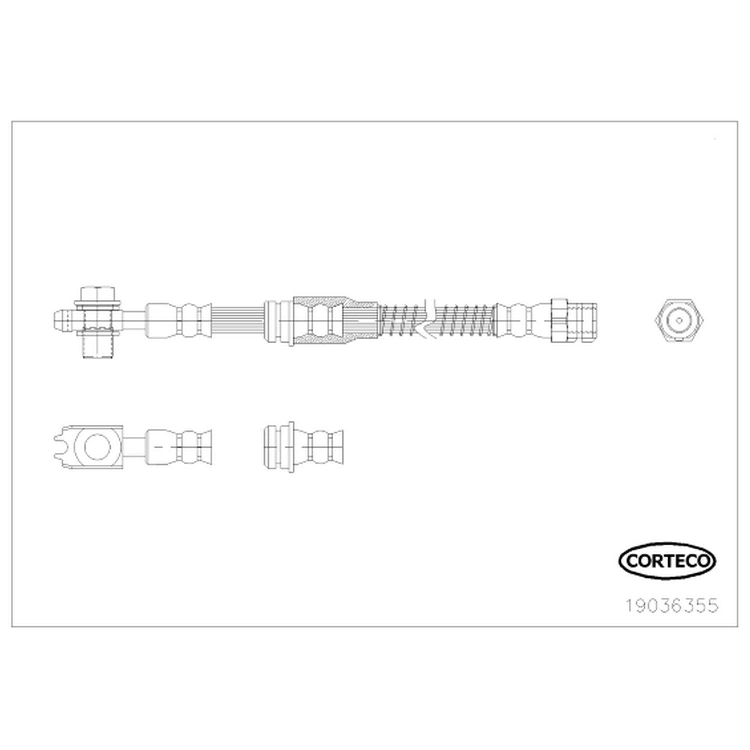 Corteco Brake Hydraulic Hose 19036355
