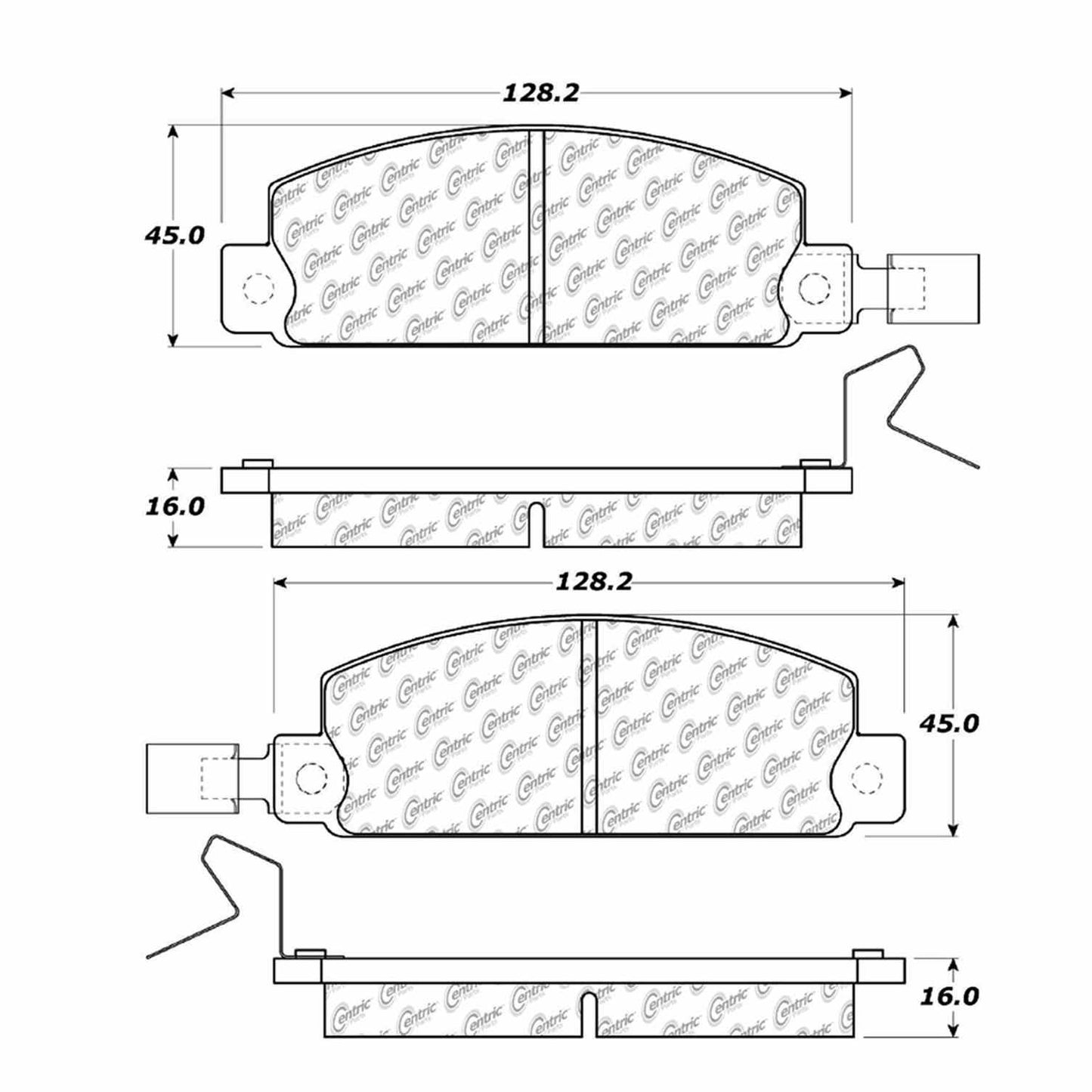 Centric Parts Disc Brake Pad Set Semi-Metallic with Shims for 1975-1980 Chevrolet LUV 102.01340