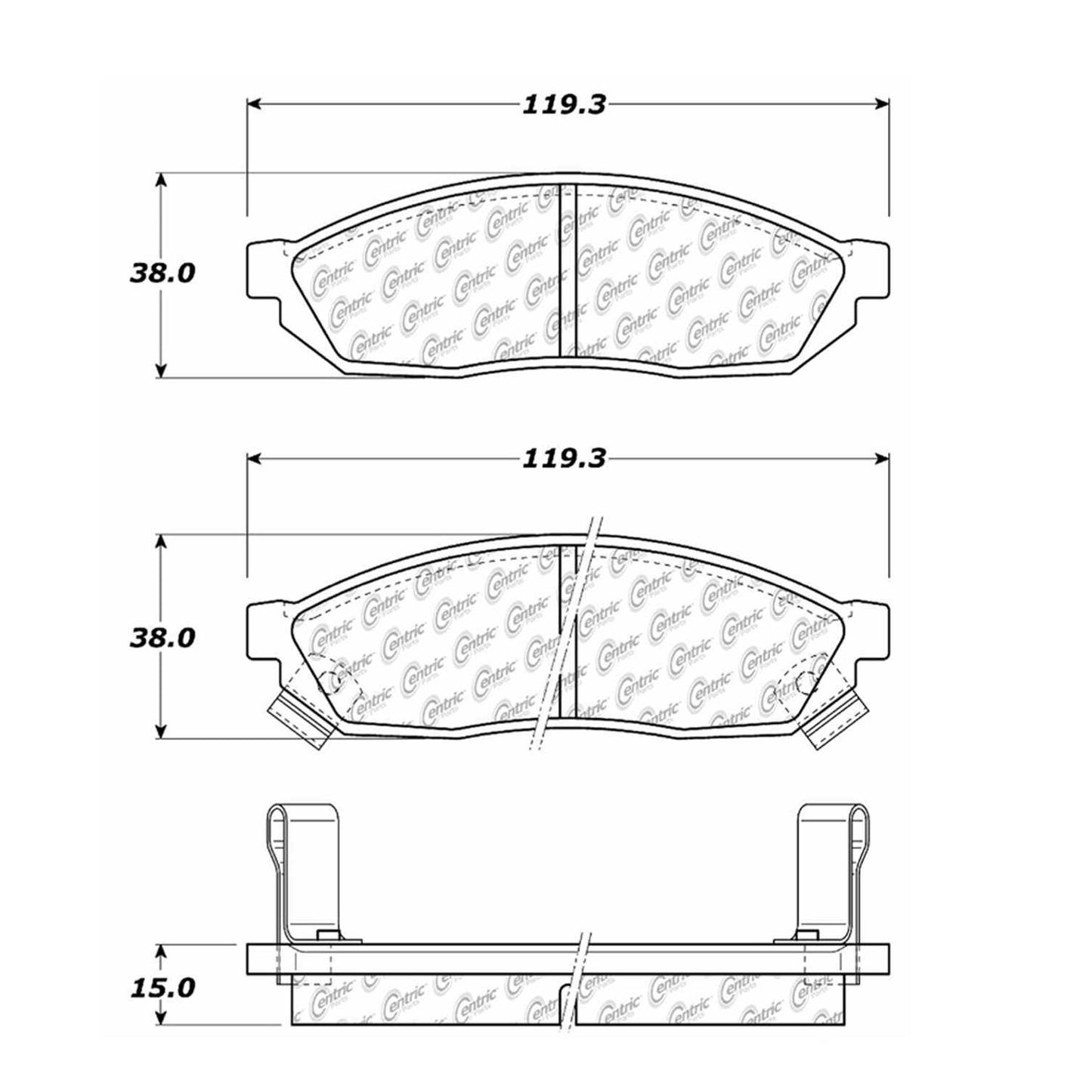 Centric Parts Disc Brake Pad Set Semi-Metallic with Shims for 1980-1987 Honda Civic 102.02810