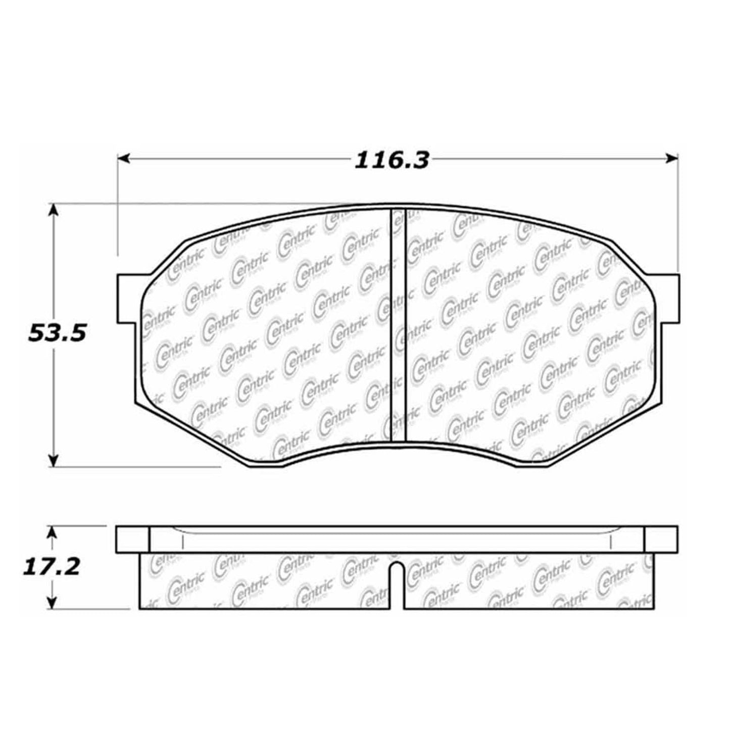 Centric Parts Disc Brake Pad Set Semi-Metallic with Shims for 1995-1989 Mitsubishi Fuso FE 2004-1995 Toyota Tacoma 102.04330