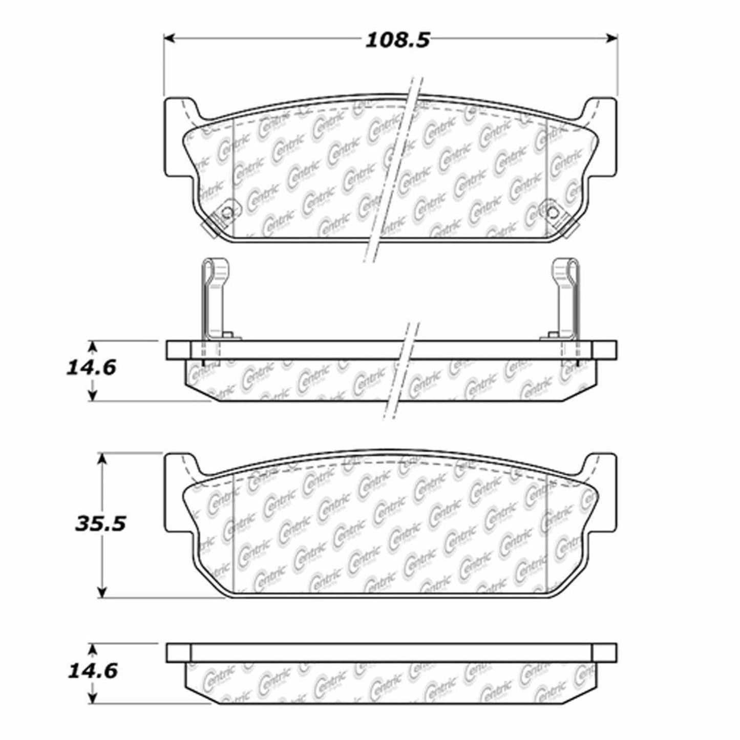 Centric Parts Disc Brake Pad Set Semi-Metallic with Shims for 1993-1997 Infiniti J30, 2003-2004 Infiniti M45, 1994-2006 Infiniti Q45 102.05880