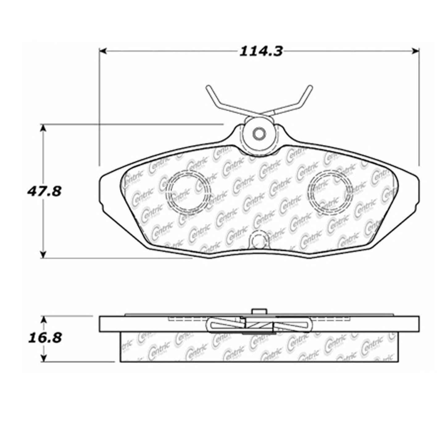 Centric Parts Disc Brake Pad Set Semi-Metallic with Shims for 1993-1998 Ford Thunderbird Lincoln Mark VIII Mercury Cougar 102.05990