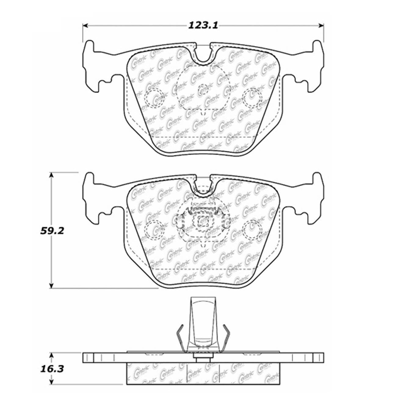 Centric Parts Disc Brake Pad Set C-Tek Semi-Metallic with Shims 102.06830