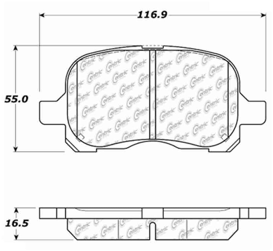 Centric Parts Disc Brake Pad Set C-Tek Ceramic with Shims for 1998-2002 Chevrolet Prizm Toyota Corolla 103.07410