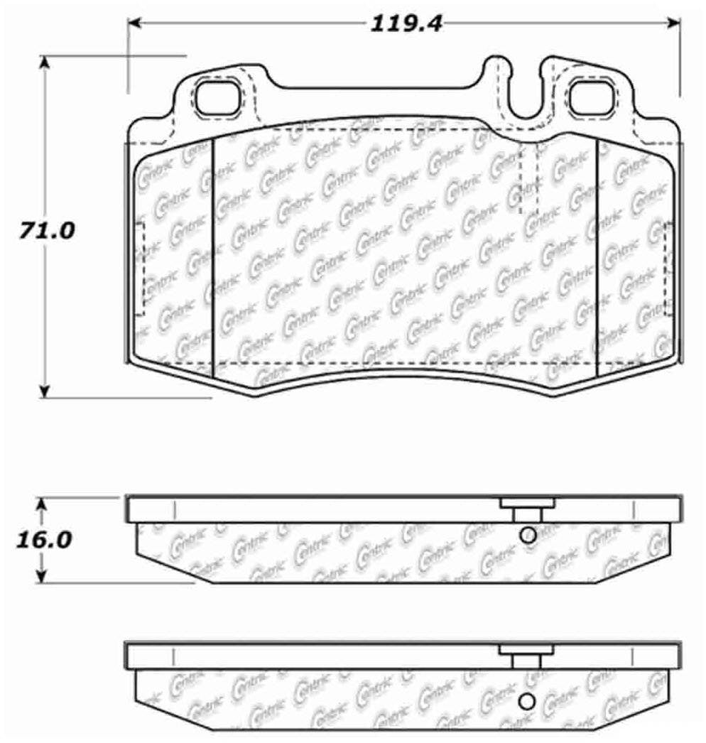 Centric Parts Disc Brake Pad Set Ceramic with Shims for 1993-2012 Mercedes-Benz 103.08470