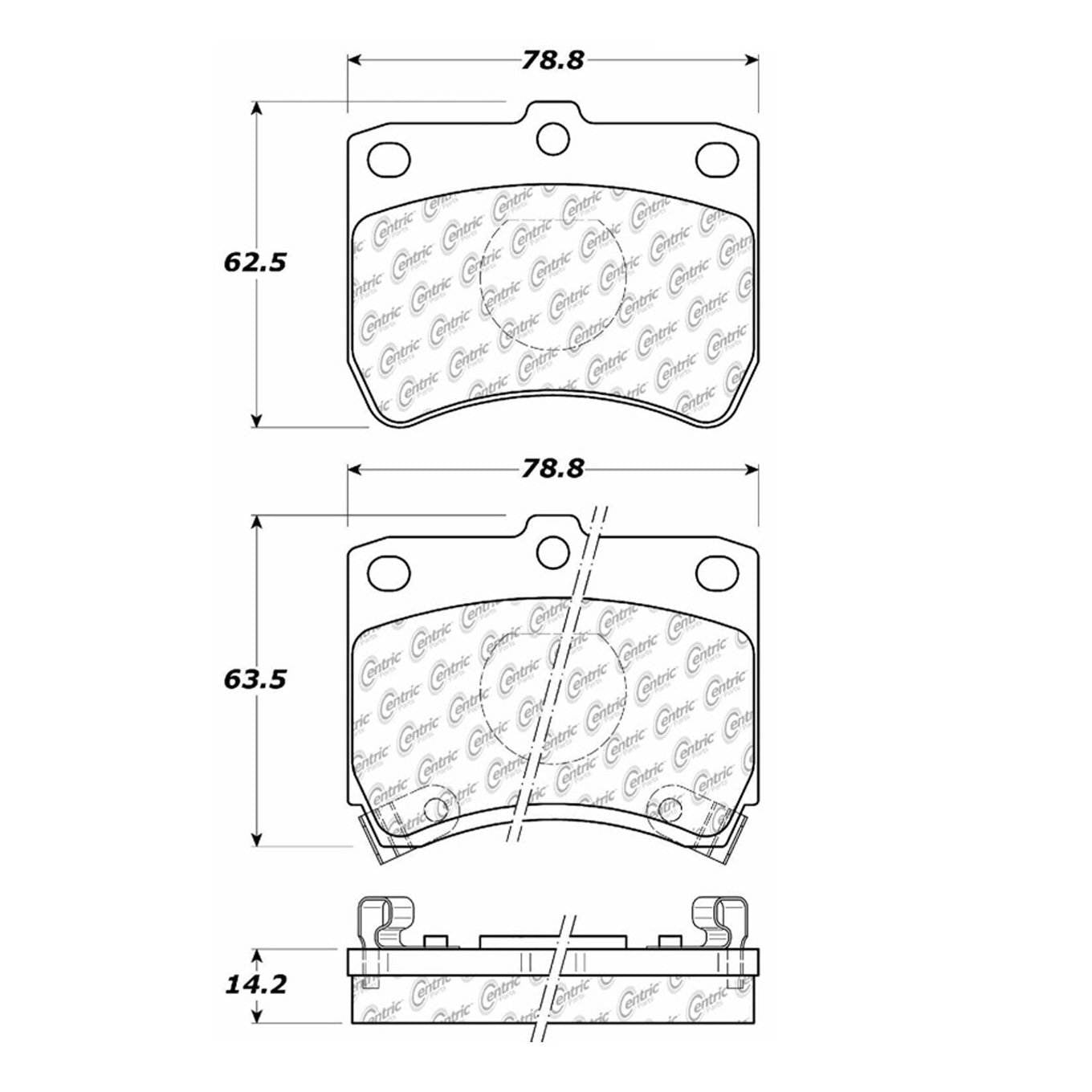 Centric Parts Disc Brake Pad Set Posi Quiet with Scorched and Shimmed 104.04020
