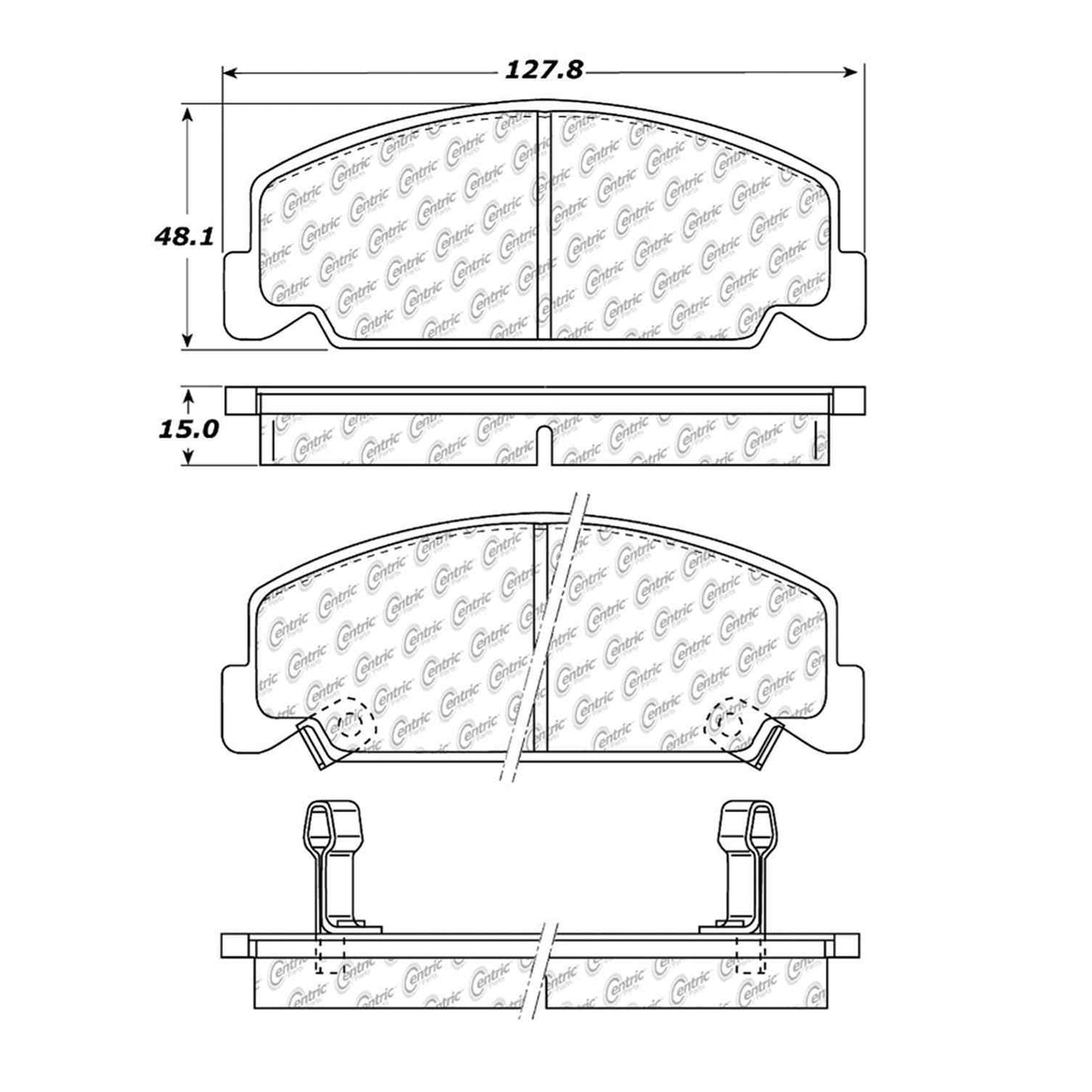 Centric Parts Disc Brake Pad Set Posi Quiet Ceramic with Shims for 1984-1985 Honda Accord 105.02730