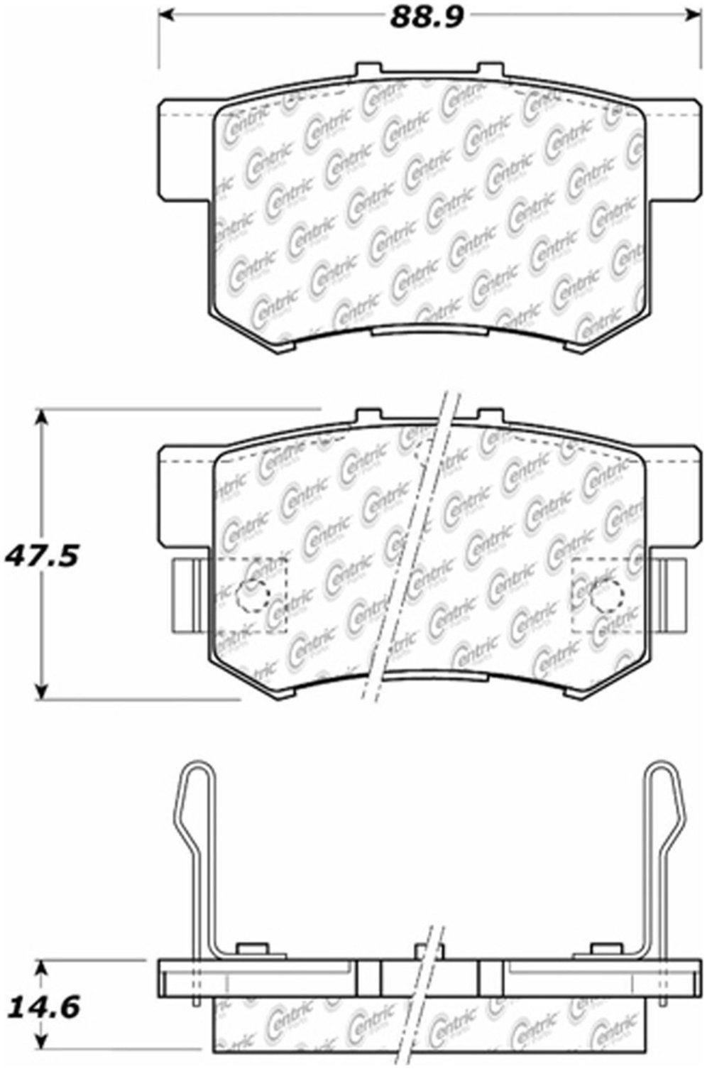 Centric Parts Disc Brake Pad Set Posi Quiet Ceramic with Shims for 1997-2002 Acura CL Honda Accord 105.05371