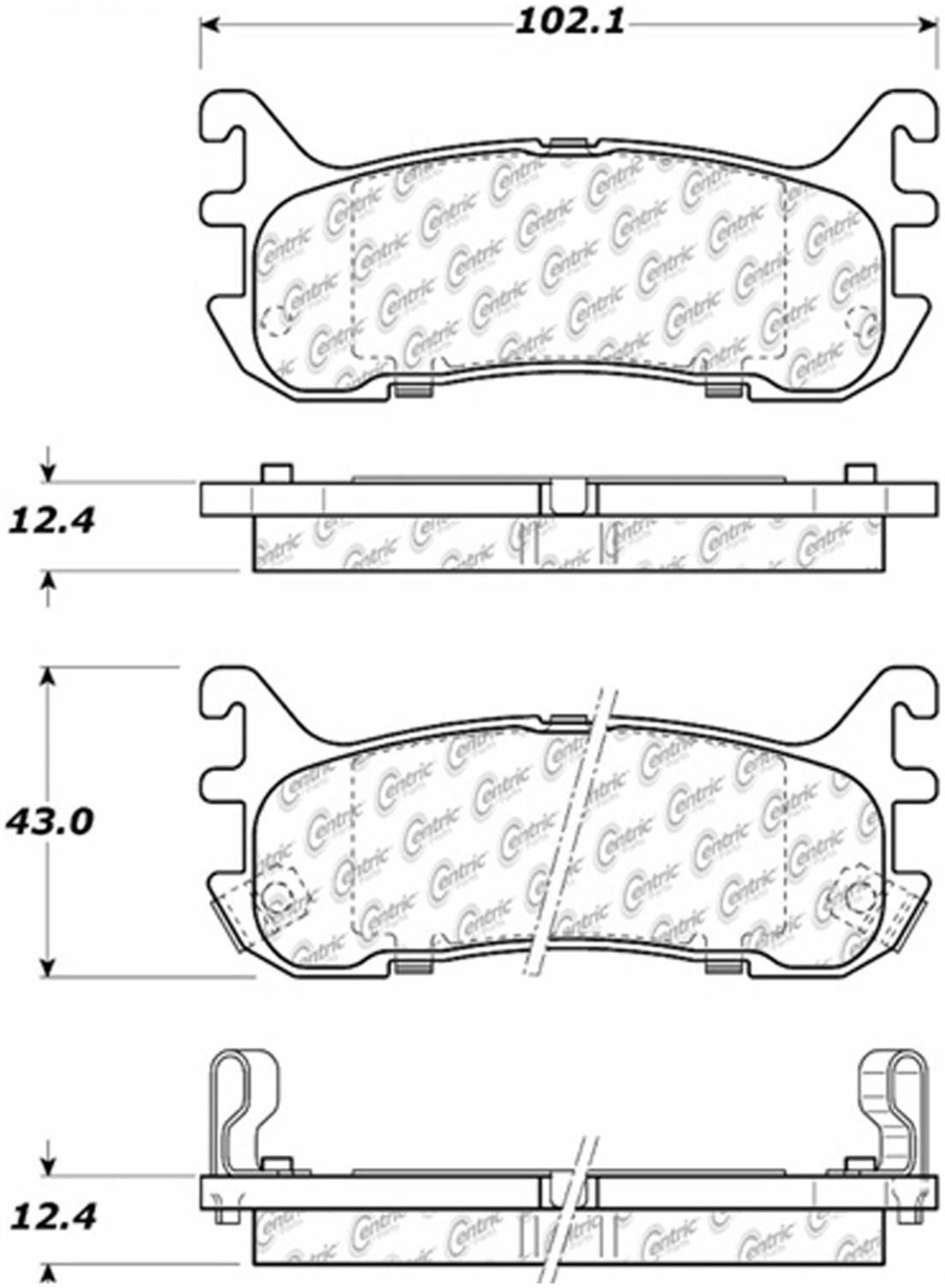 Centric Parts Disc Brake Pad Set with Posi Quiet technology 105.06360