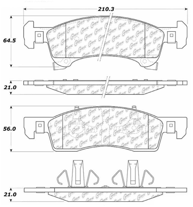 Centric Parts Disc Brake Pad Set Posi Quiet Ceramic with Shims for 2002-2006 Ford Expedition Lincoln Navigator 105.09340