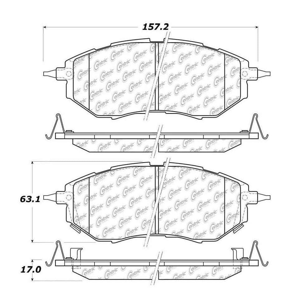 Centric Parts Disc Brake Pad Set Posi Quiet Ceramic with Shims and Hardware for 2015 Subaru Legacy 105.10781