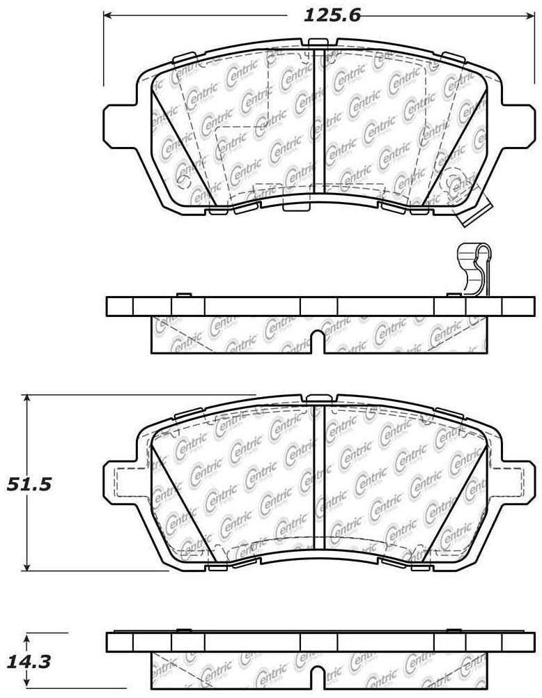 Centric Parts Disc Brake Pad Set with Posi Quiet technology 105.14541