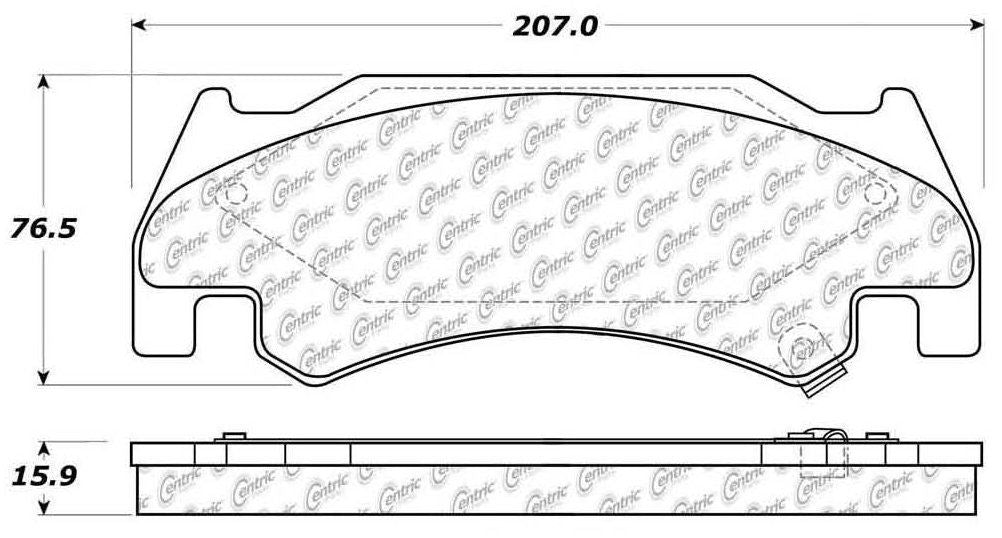 Centric Parts Disc Brake Pad Set Posi Quiet Extended Wear with Shims and Hardware for 2005-2006 Dodge Ram 1500 106.10850
