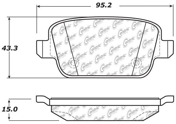 Centric Parts Disc Brake Pad Set Posi Quiet Extended Wear with Shims and Hardware for 2008-2012 Land Rover LR2 106.13141
