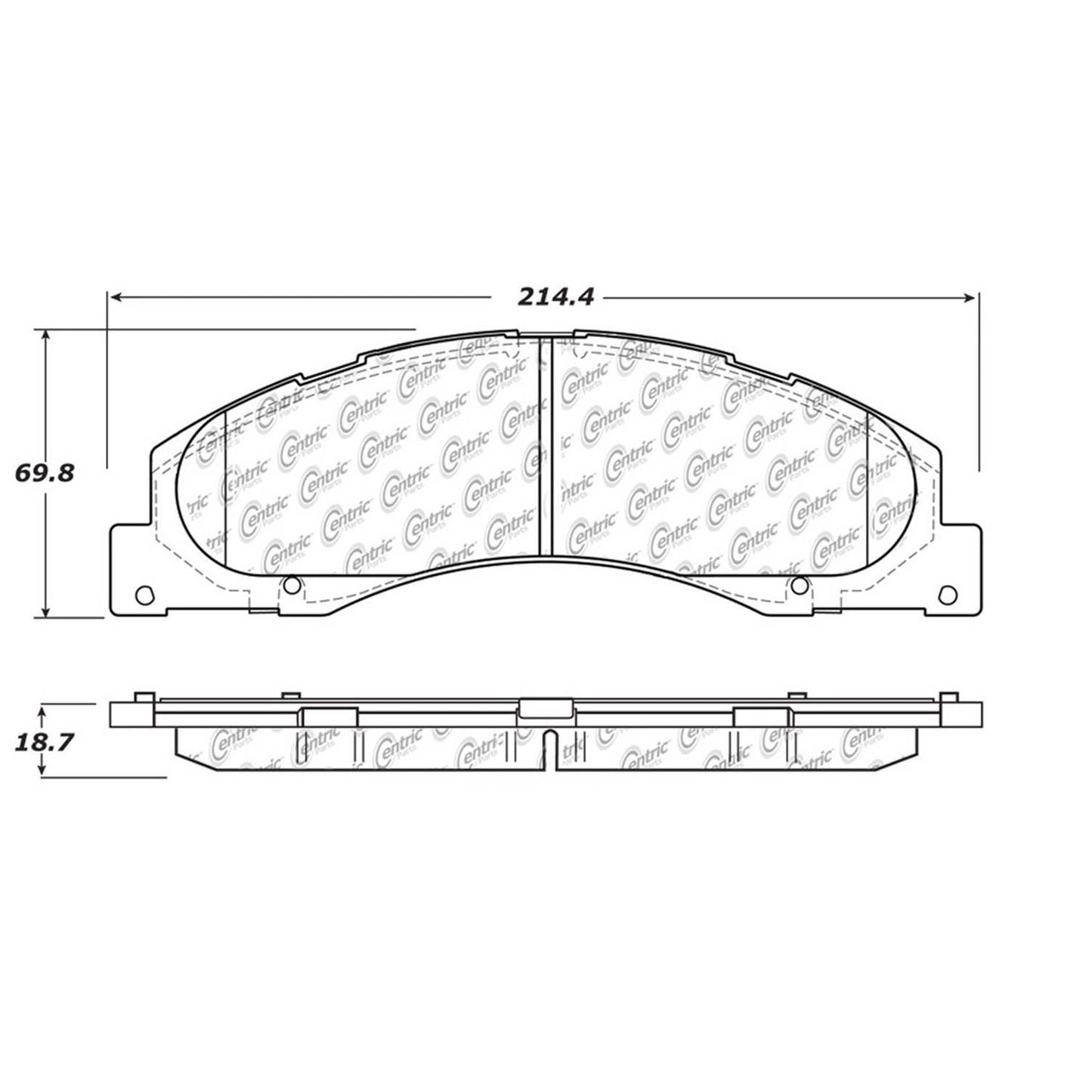 Centric Parts Disc Brake Pad Set Posi Quiet Extended Wear with Shims for 2008-2019 Ford E-150/E-250/E-350 Super Duty 106.13280