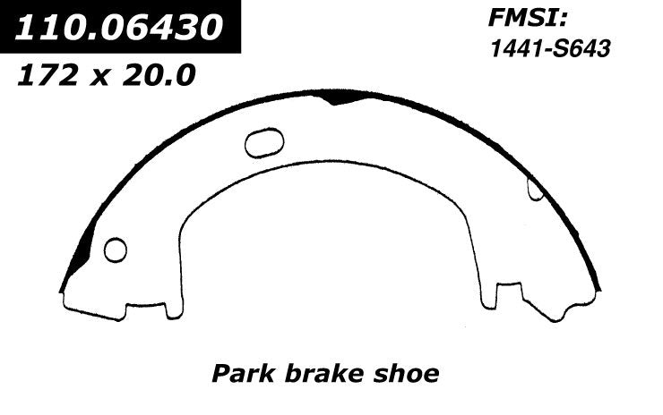 Centric Parts Premium Parking Brake Shoe for 1991-2004 Chrysler Models 111.06430