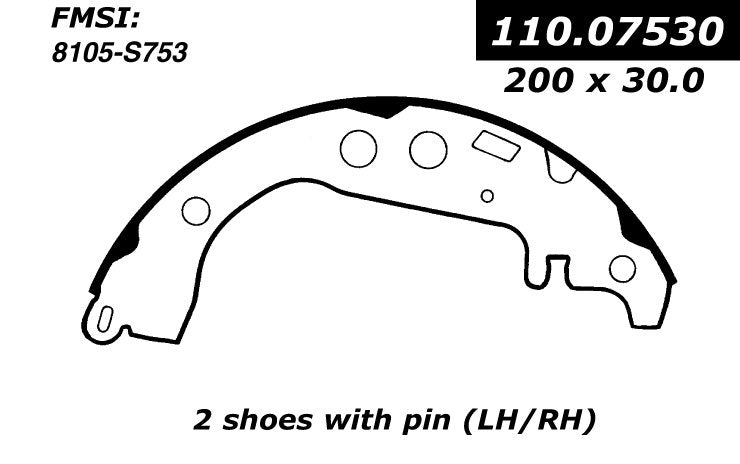 Centric Parts Drum Brake Shoe Premium 111.07530