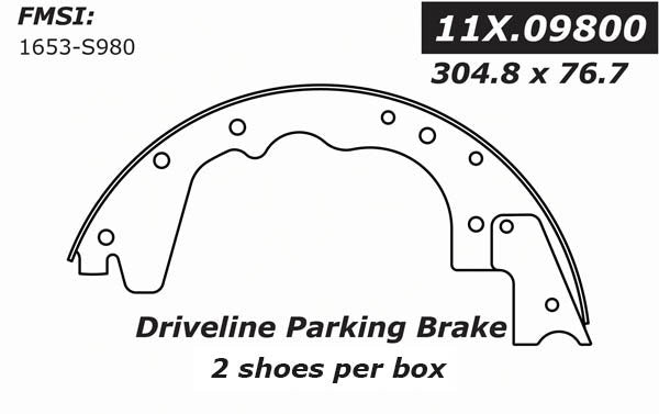 Centric Parts Parking Brake Shoe 111.09800