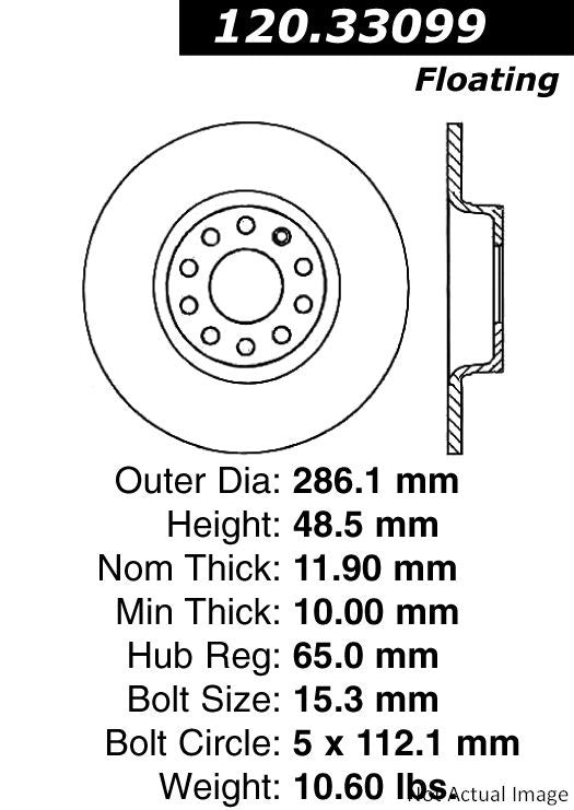 Centric Parts Disc Brake Rotor 120.33099
