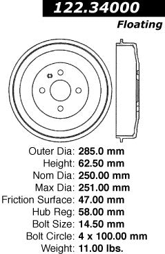 Centric Parts Brake Drum Premium for 1977-1983 BMW 320i 122.34000