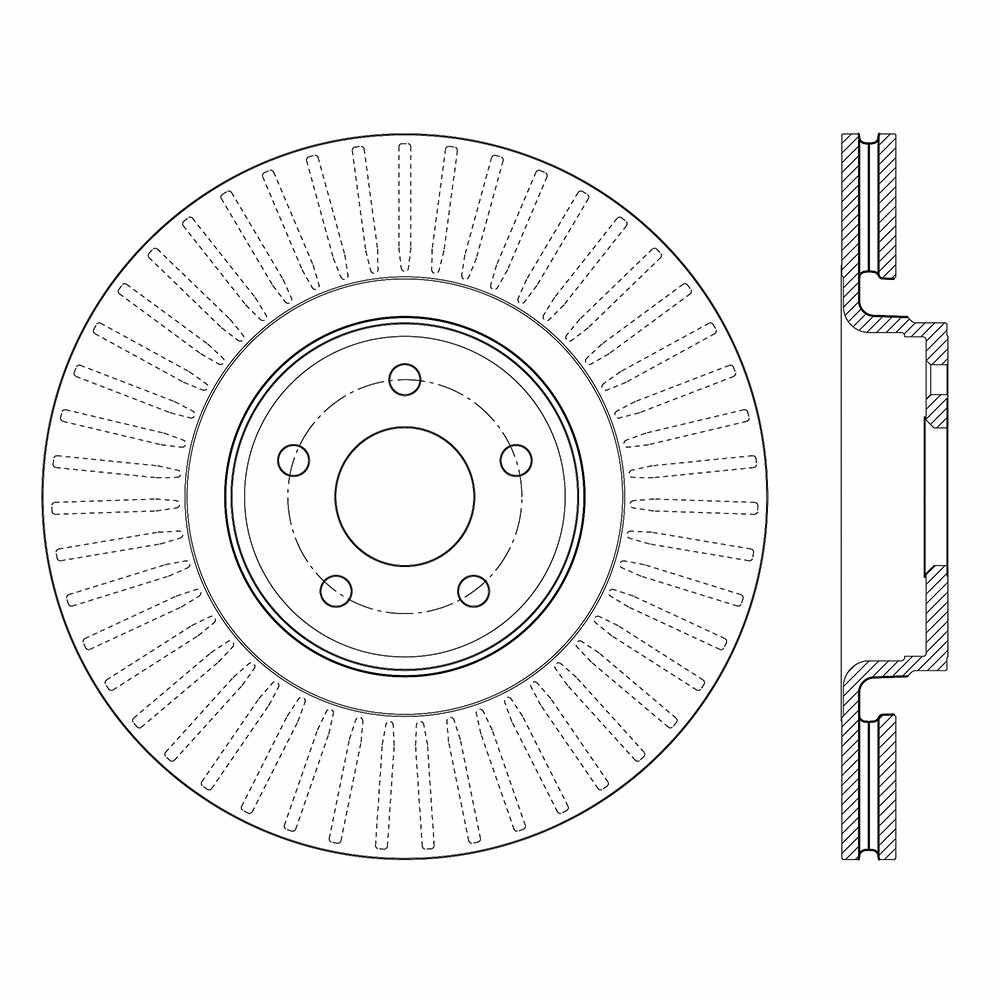 Centric Parts Disc Brake Rotor High Carbon Alloy with Advanced Metallurgy for 2013-2018 Ford Focus, 2015-2019 Lincoln MKC 125.65146