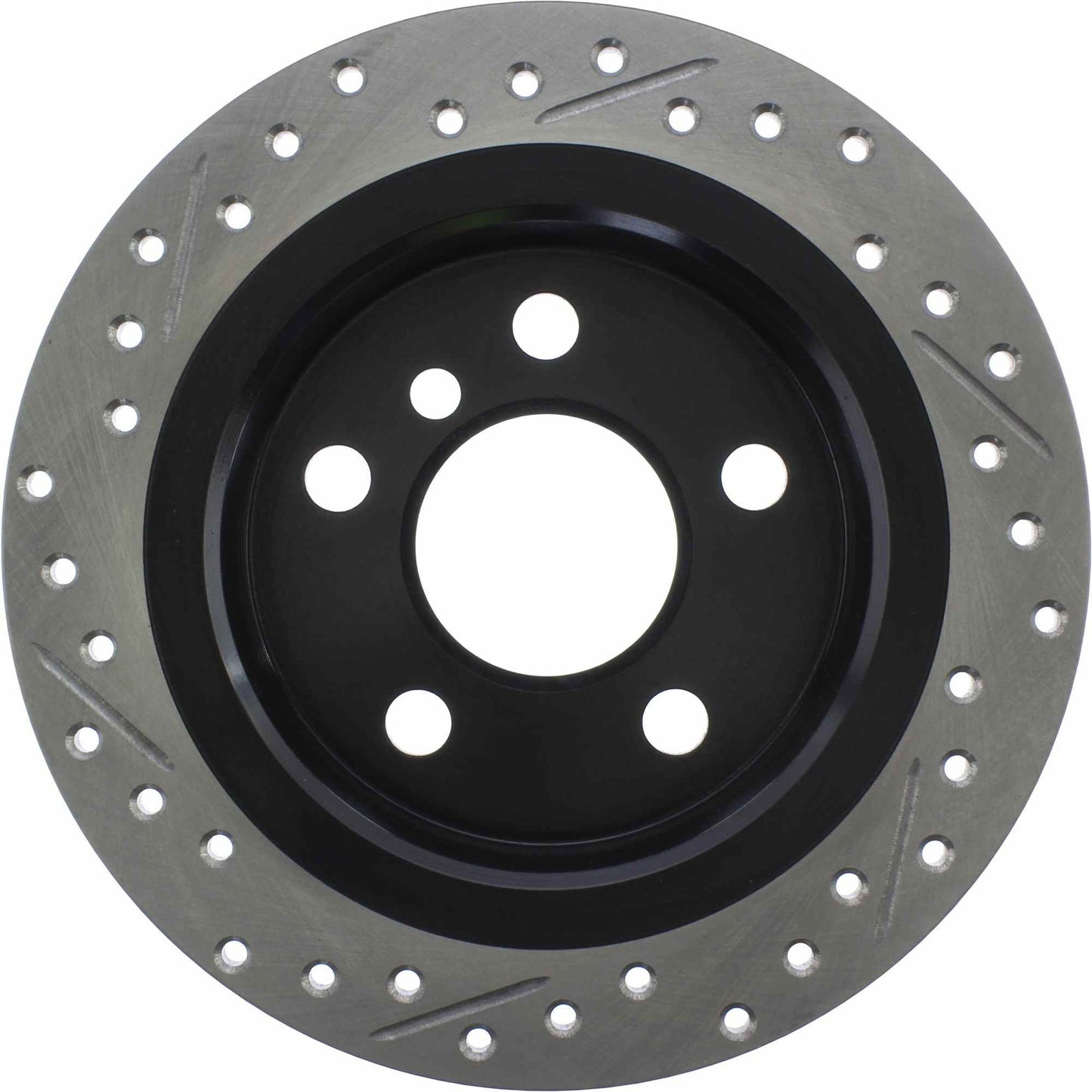 StopTech 14-15 Mini Cooper Base Slotted & Drilled Rear Left Rotor 127.34159L