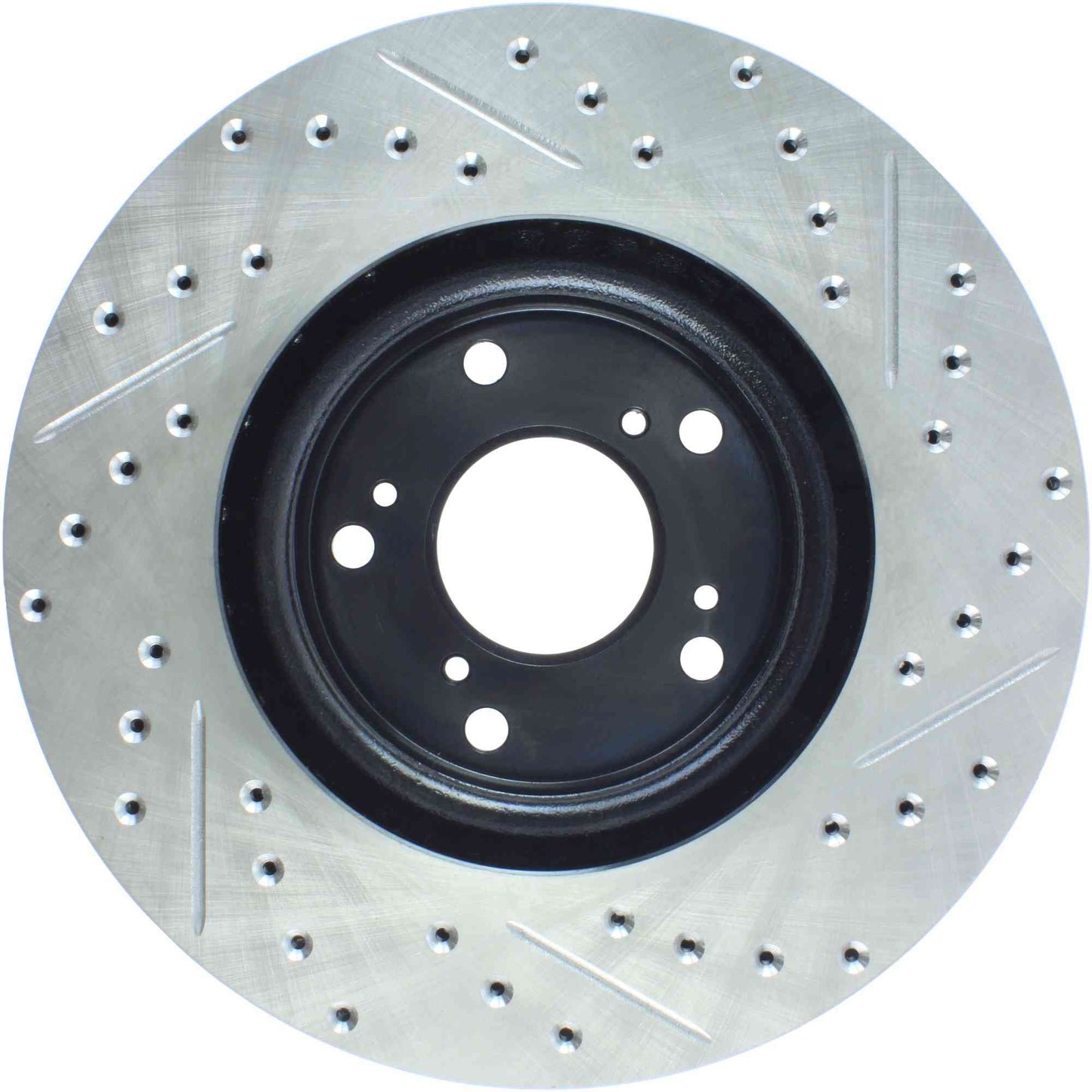 StopTech 02-15 Acura RSX / 02-15 Honda Civic Cryo Slotted & Drilled Right Front Rotor 127.40057CR
