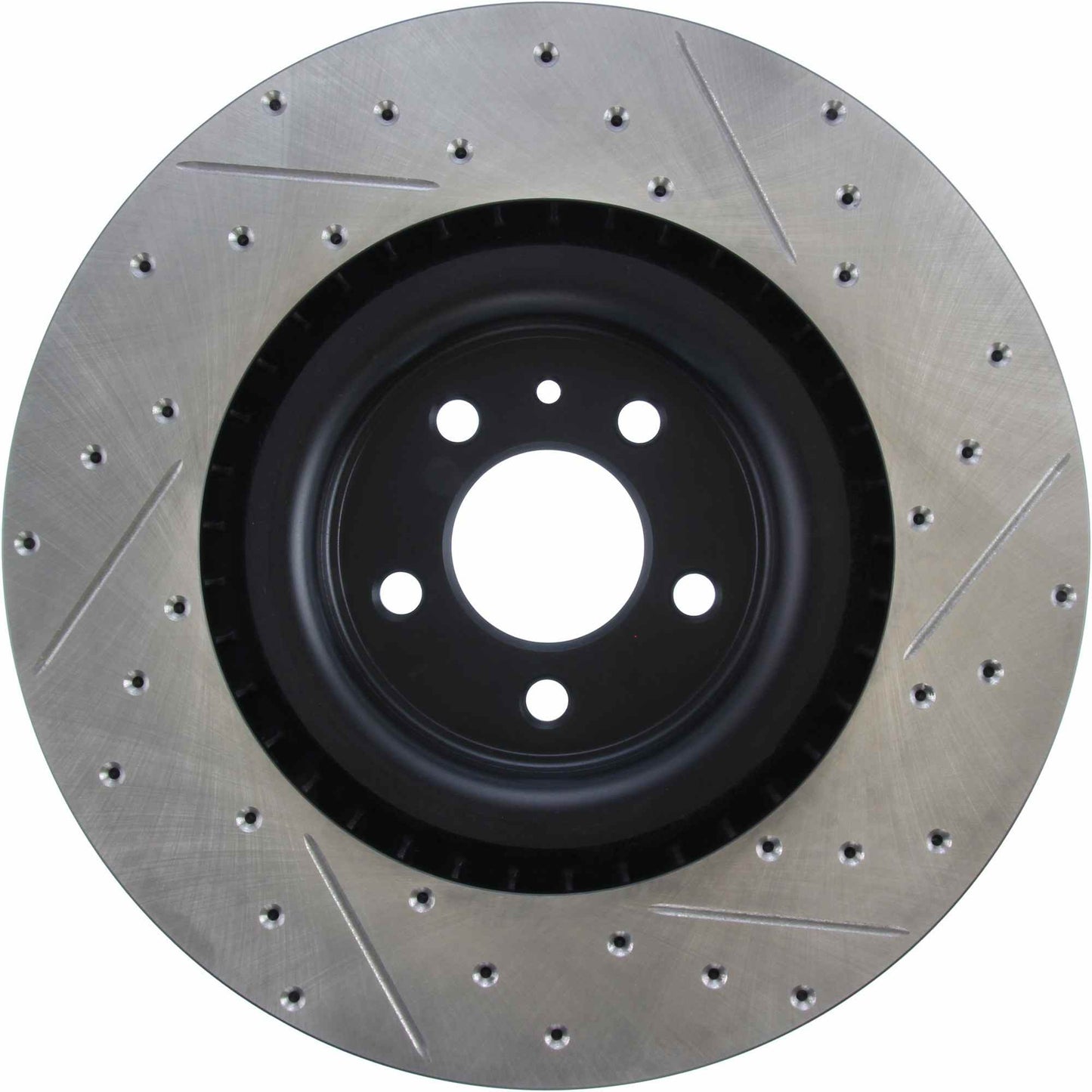 StopTech 13-14 Ford Mustang Slotted & Drilled Right Front Rotor 127.61106CR