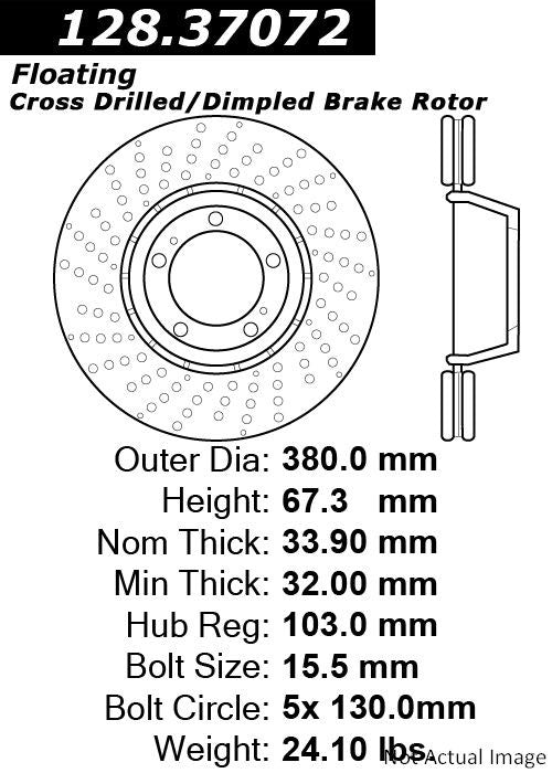 Centric Parts Premium OE Style Drilled Brake Rotor 128.37072