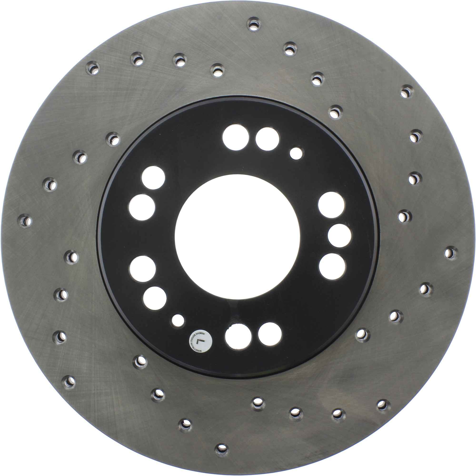StopTech Sport Cross Drilled Brake Rotor; Front Left